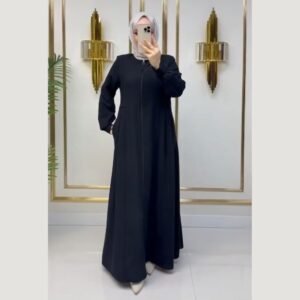 عباية كريب ايطالي سحاب كامل