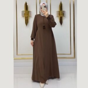 عباية كريب ايطالي سحاب كامل