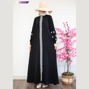 عباية سحاب كامل مع تطريز