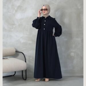 فستان قماش كريب كرستال مع بلت عسلي