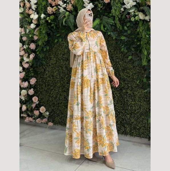 فستان مورد بألوان صيفية فستان مورد بألوان صيفية