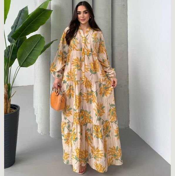 فستان مورد بألوان صيفية فستان مورد بألوان صيفية