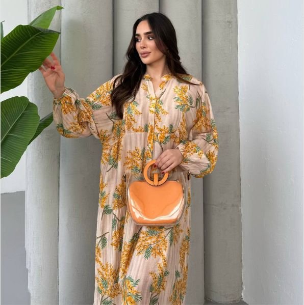 فستان مورد بألوان صيفية فستان مورد بألوان صيفية