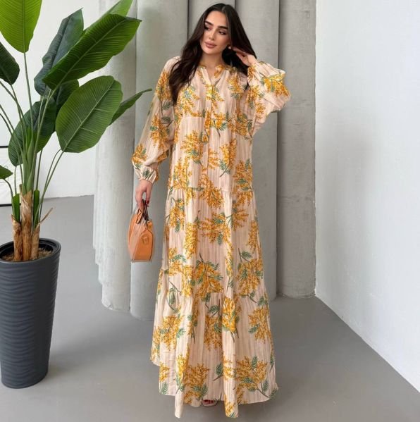 فستان مورد بألوان صيفية فستان مورد بألوان صيفية