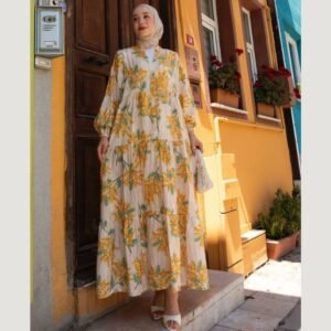 فستان مورد بألوان صيفية