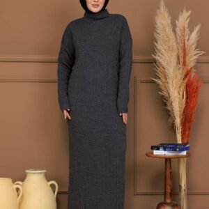 فستان بيسك تريكو قبه جولف ون سايز