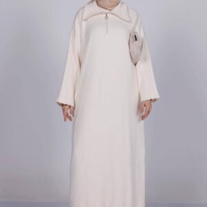 فستان تريكو قبه عالية مع سحاب ون سايز