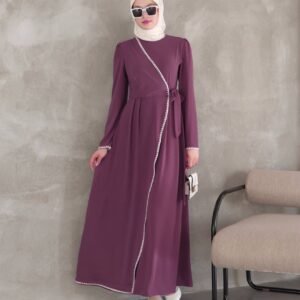 عباية moda lolva اللون الاسود والرمادي