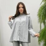 قميص فلو كوم زم رمادي فاتح 