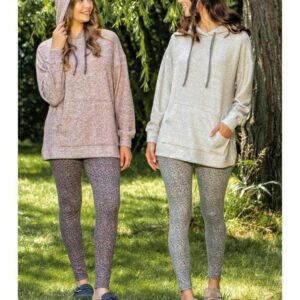 طقم homewear خريفي شتوي لون زهري 