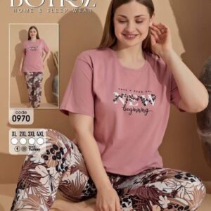 بجامة ستاتي over size لون زهري