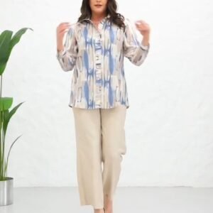 طقم رسمي over size بنطال خصر مطاط 