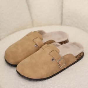 سليبر شتوي مبطن فرو لون بيج