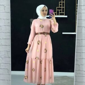 فستان شيفون مع كمر