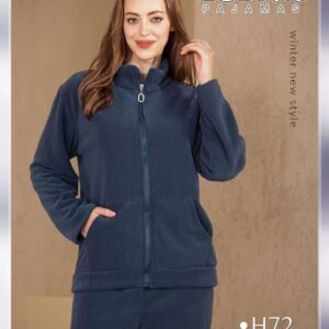 بجامات فيليز مبطن فرو اللون الكحلي