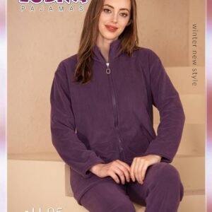 بجامات فيليز مبطن فرو اللون الموف 