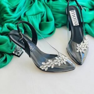 هيلز شفاف كعب شفاف لون أسود