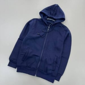 جاكيت فوتر مبطن لون كحلي